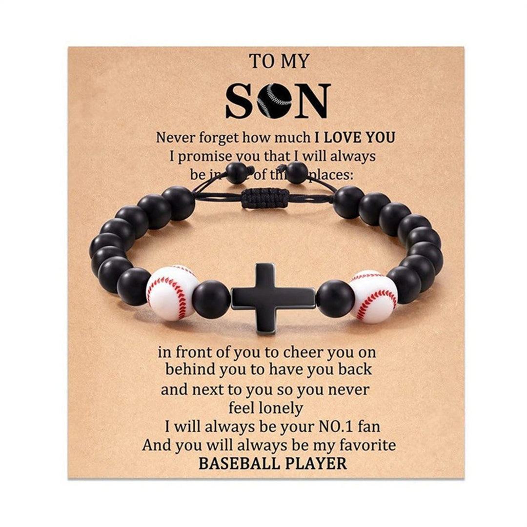 Christianartworkshop Cross & Sport Bead Bracelet: Tender Devotion for Sport Lovers - Baseball TO MY SON - image 8