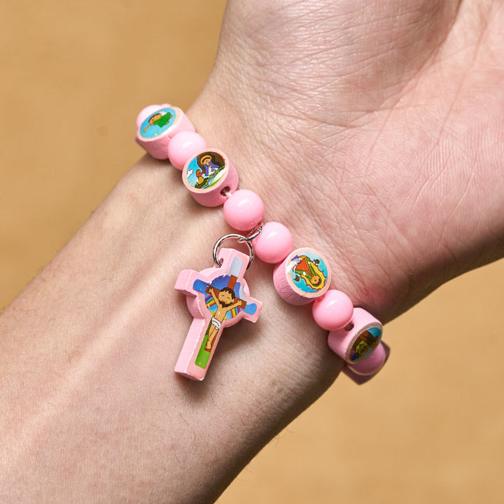 Christianartworkshop Children Faith Rosary Bracelet: Acrylic Beads & Cross Symbol for Little Hearts - image 6