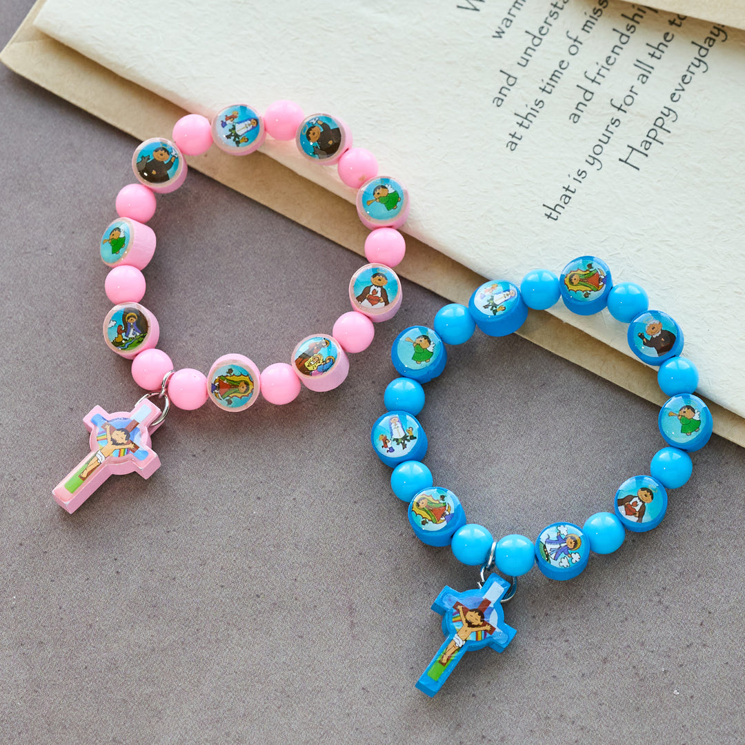 Christianartworkshop Children Faith Rosary Bracelet: Acrylic Beads & Cross Symbol for Little Hearts - image 0