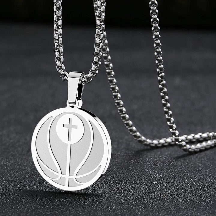 FREE Today: Sports Prayer Pendant Necklace: Engraved Verse & Sport Icon for Daily Carry - Silver Basketball - image 6