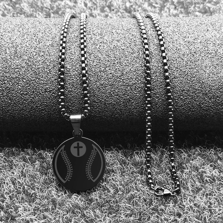 Christianartworkshop Sports Prayer Pendant Necklace: Engraved Verse & Sport Icon for Daily Carry - Black Baseball - image 8
