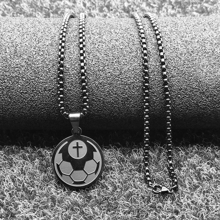 FREE Today: Sports Prayer Pendant Necklace: Engraved Verse & Sport Icon for Daily Carry - Black Football - image 13