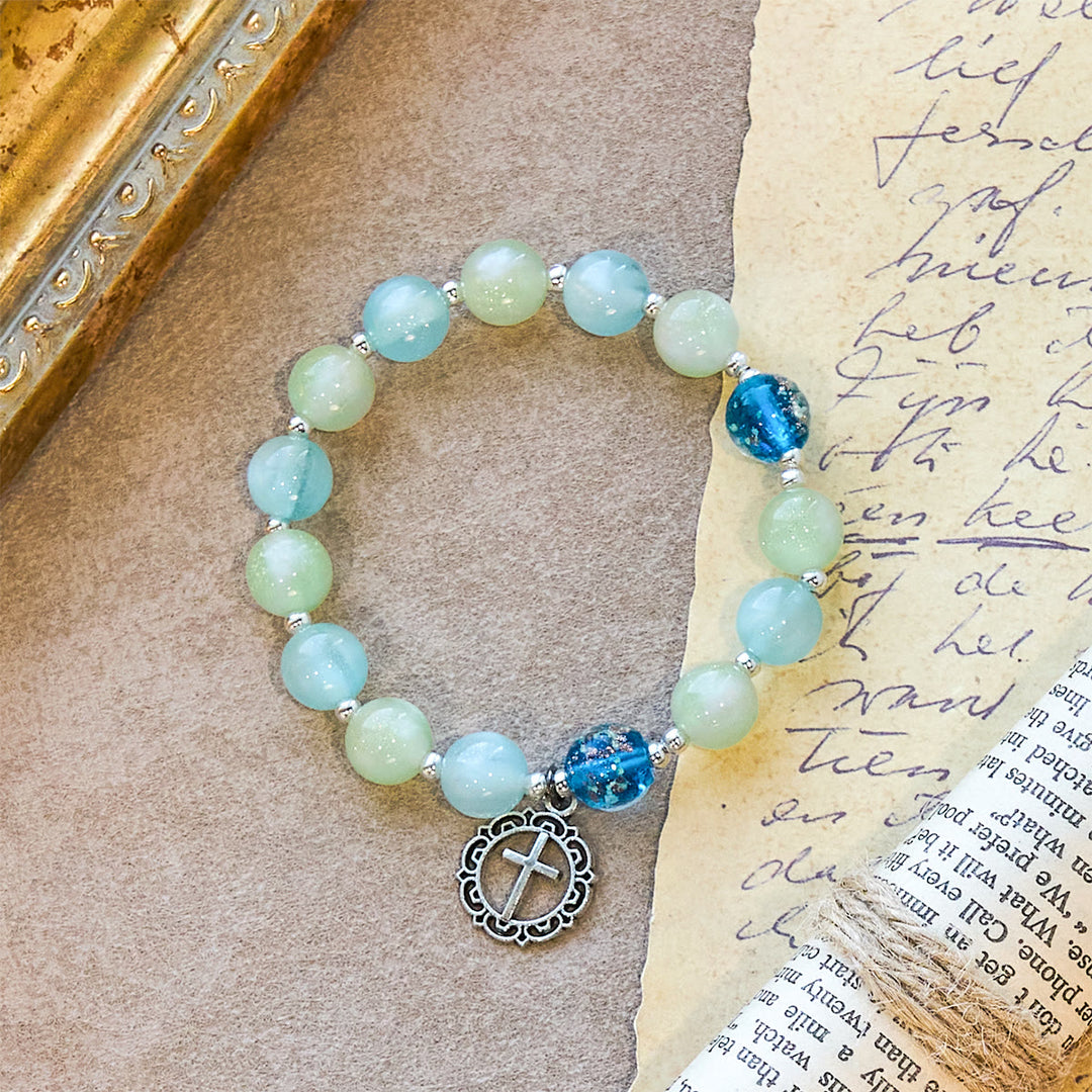 FREE Today: UV-Changing Glitter Bead Bracelet with Ornate Cross: Shimmer in Faithful Hues - image 5