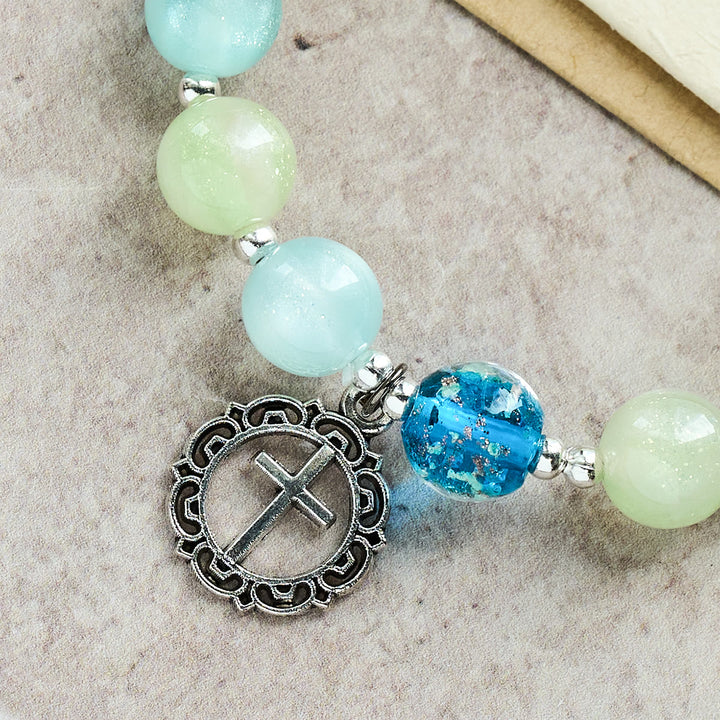 FREE Today: UV-Changing Glitter Bead Bracelet with Ornate Cross: Shimmer in Faithful Hues - image 6