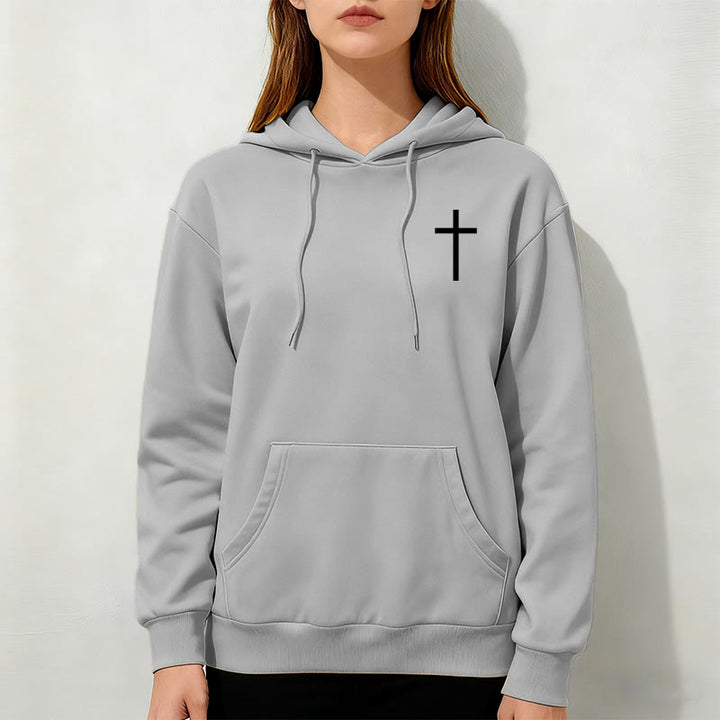 Christianartworkshop Quotation Style Bold Faith in Philippians 413 Fleece Lined Polyester Hoodie - image 5