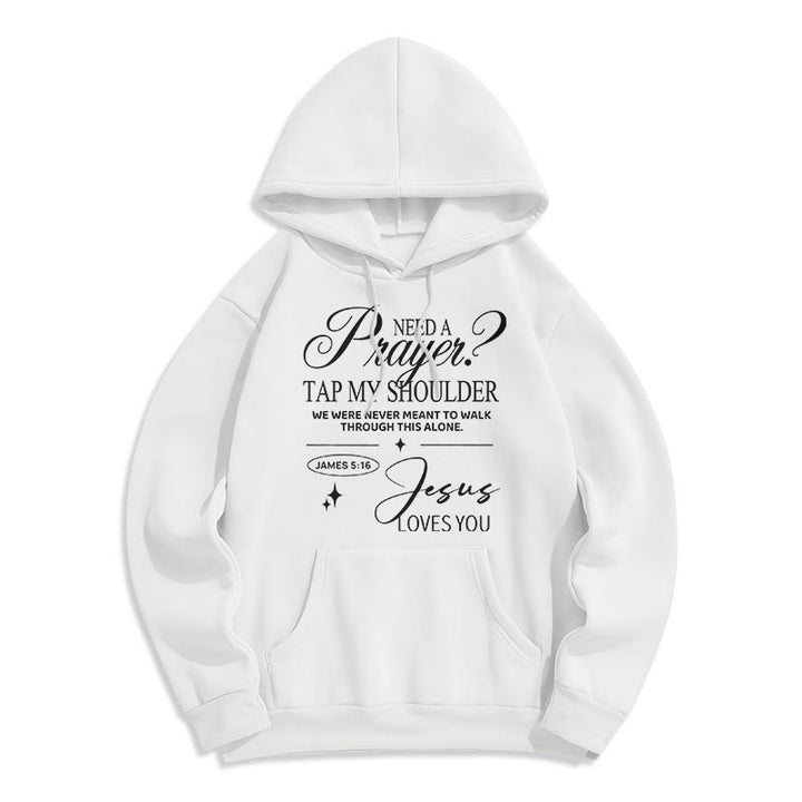 Christianartworkshop James 5:16 & Prayer Fleece Lined Polyester Hoodie - White - 2XL - image 5