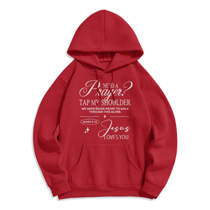 Christianartworkshop James 5:16 & Prayer Fleece Lined Polyester Hoodie - Red - 2XL - image 0