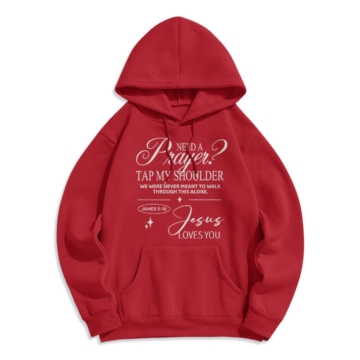 Christianartworkshop James 5:16 & Prayer Fleece Lined Polyester Hoodie - Red - 2XL - image 0