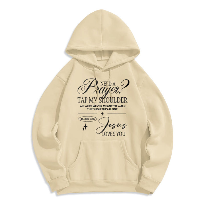 Christianartworkshop James 5:16 & Prayer Fleece Lined Polyester Hoodie - Beige - 2XL - image 3