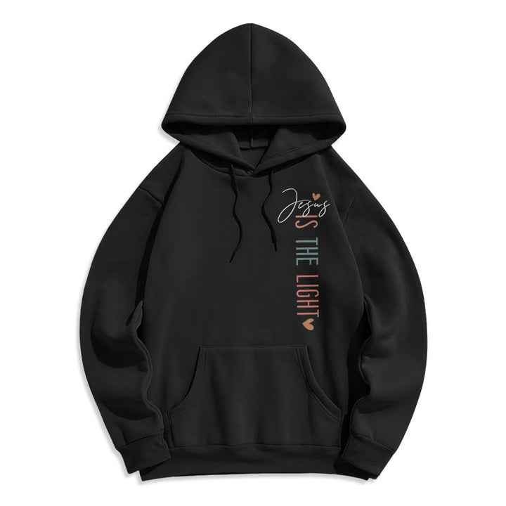 Christianartworkshop Jesus is the Light Floral Cross Faith Fleece Lined Polyester Hoodie - image 23