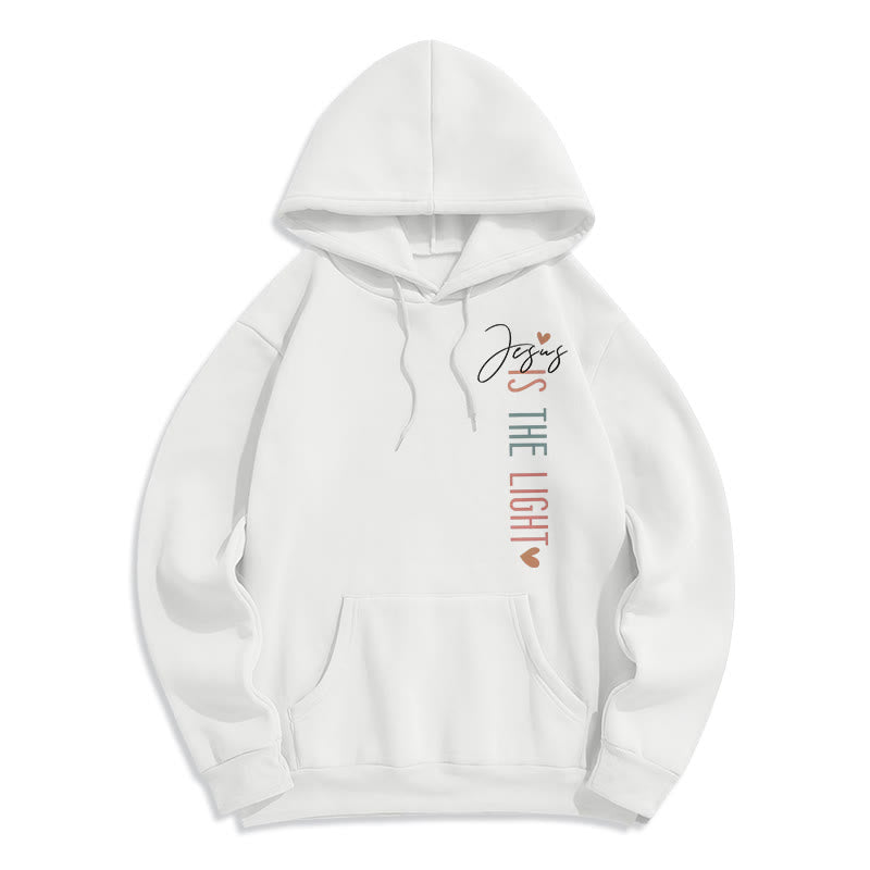 Christianartworkshop Jesus is the Light Floral Cross Faith Fleece Lined Polyester Hoodie - image 17