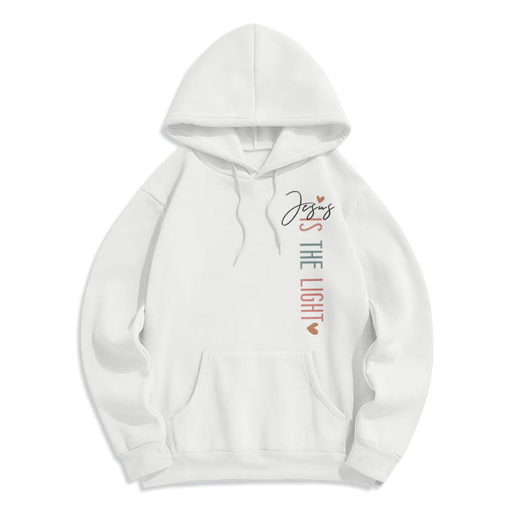 Christianartworkshop Jesus is the Light Floral Cross Faith Fleece Lined Polyester Hoodie - image 17