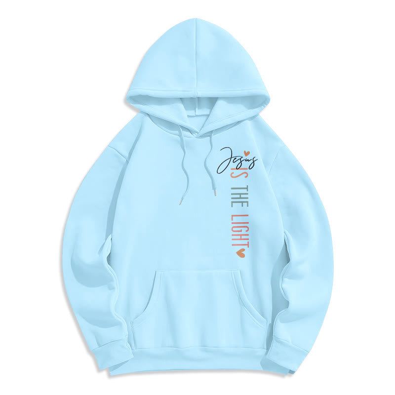 Christianartworkshop Jesus is the Light Floral Cross Faith Fleece Lined Polyester Hoodie - image 7