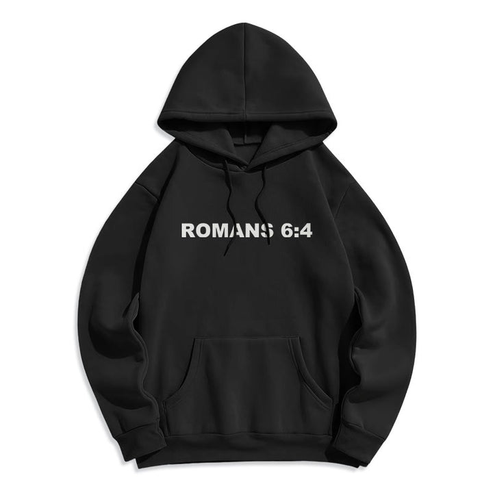 Christianartworkshop Romans 6:4 Raised to Life Fleece Lined Polyester Hoodie - image 5