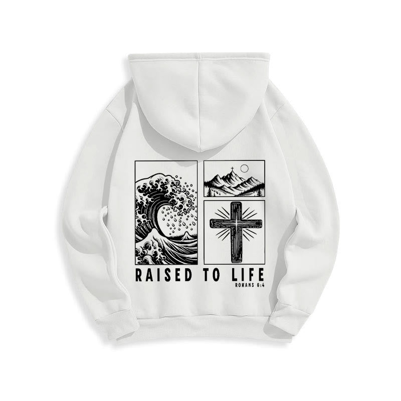 Christianartworkshop Romans 6:4 Raised to Life Fleece Lined Polyester Hoodie - image 24