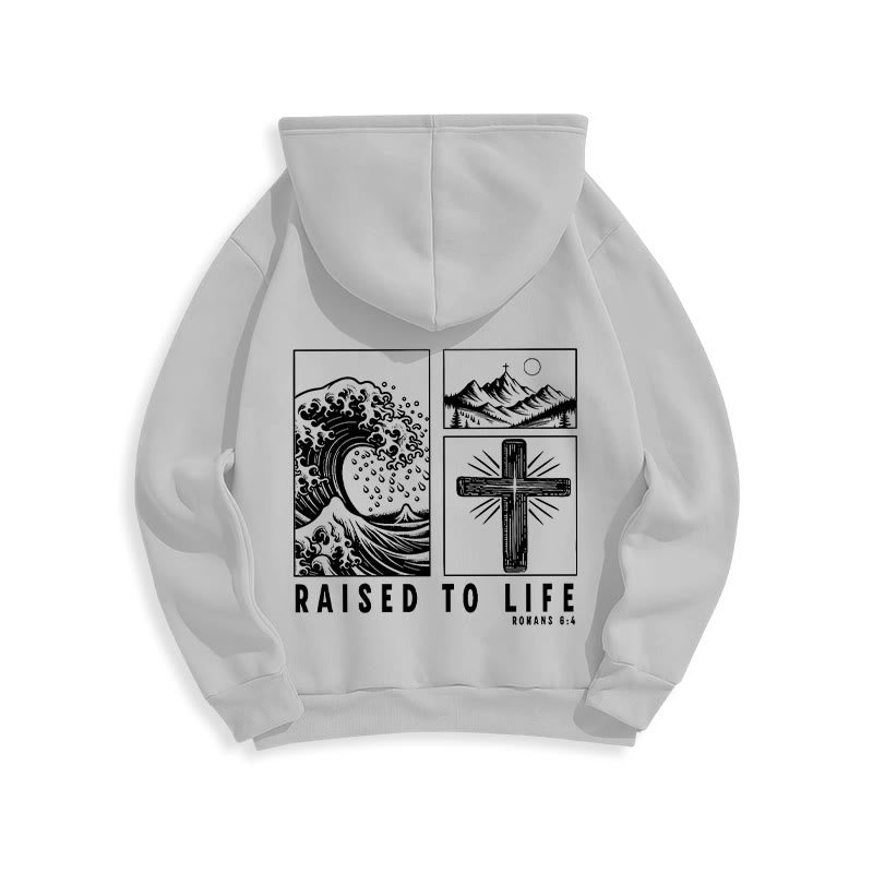 Christianartworkshop Romans 6:4 Raised to Life Fleece Lined Polyester Hoodie - image 21