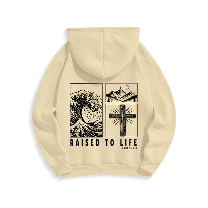 Christianartworkshop Romans 6:4 Raised to Life Fleece Lined Polyester Hoodie - image 18