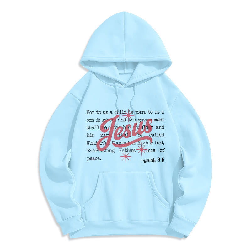 Christianartworkshop Jesus Christmas Isaiah 9:6 Prophecy Fleece Lined Polyester Hoodie - Blue - 2XL - image 6