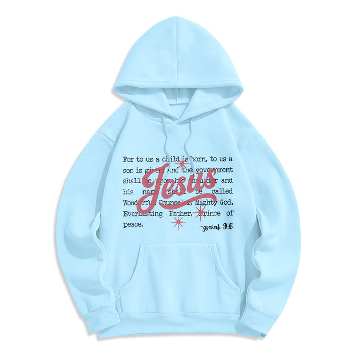 Christianartworkshop Jesus Christmas Isaiah 9:6 Prophecy Fleece Lined Polyester Hoodie - Blue - 2XL - image 6