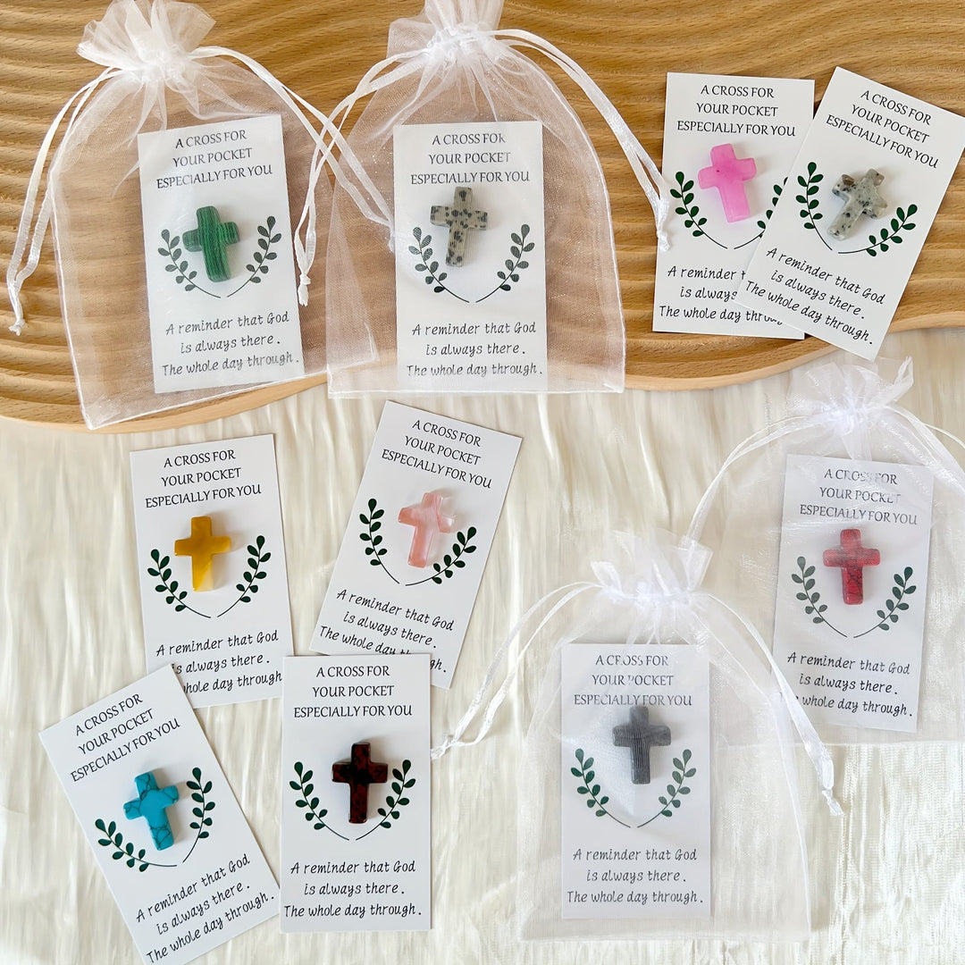 Christianartworkshop 10-Piece Assorted Pocket Cross Set: Random-Material Tokens of Divine Presence - image 1