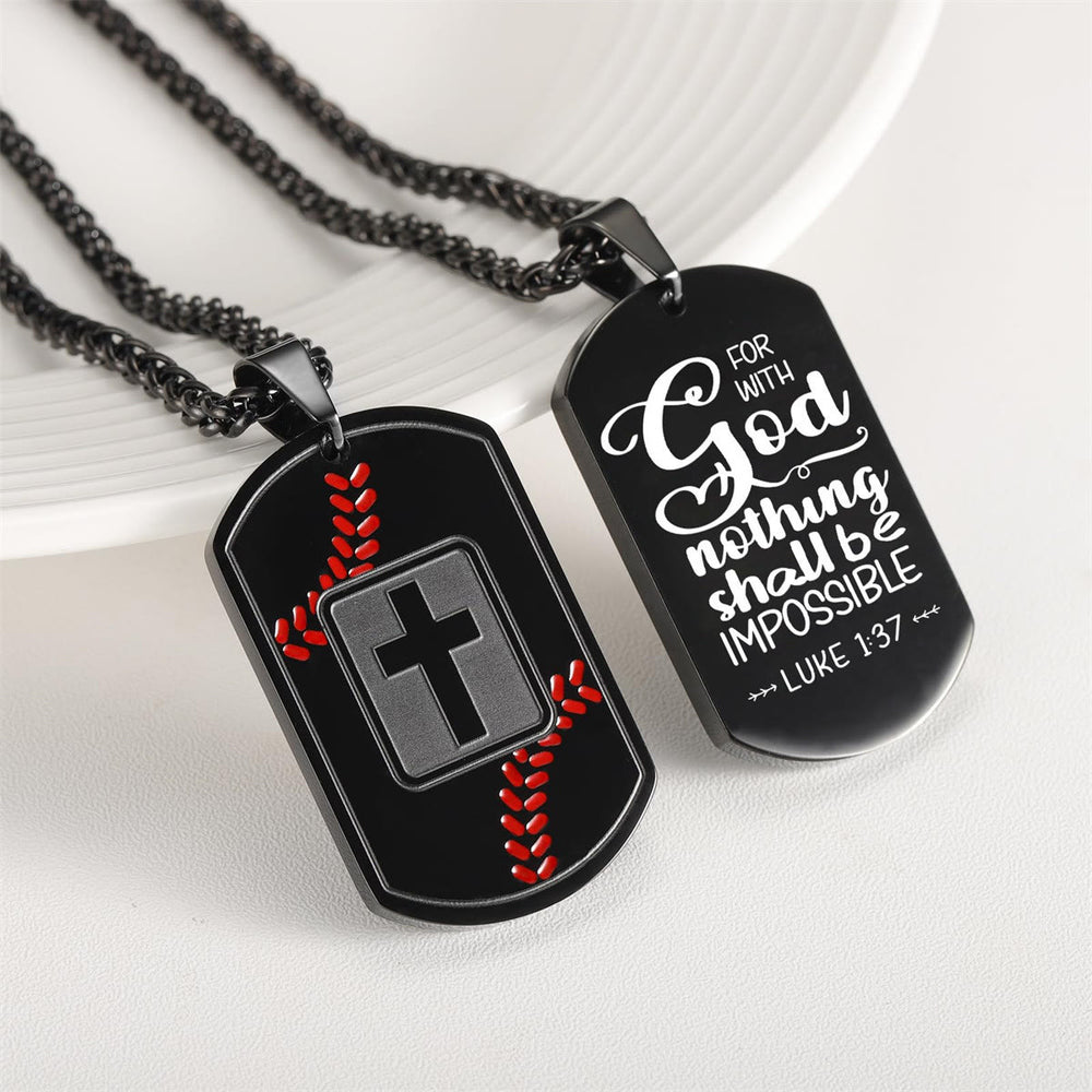 Christianartworkshop Polished Baseball Dog Tag with Scripture: Constant Grace Reminder for Daily Life - image 1