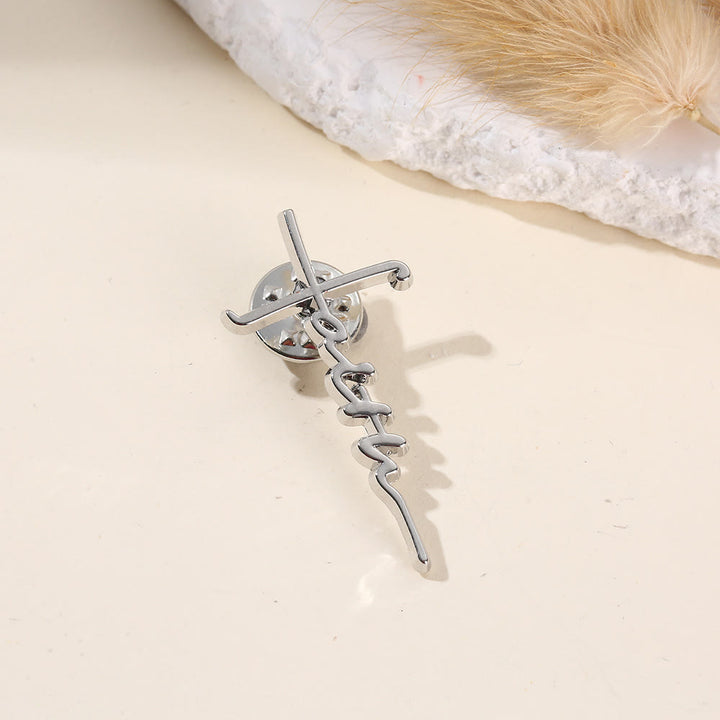 Christianartworkshop Cross & Phrase Lapel Brooch: Divine Faith Token for Clothing - Faith Cross - image 8