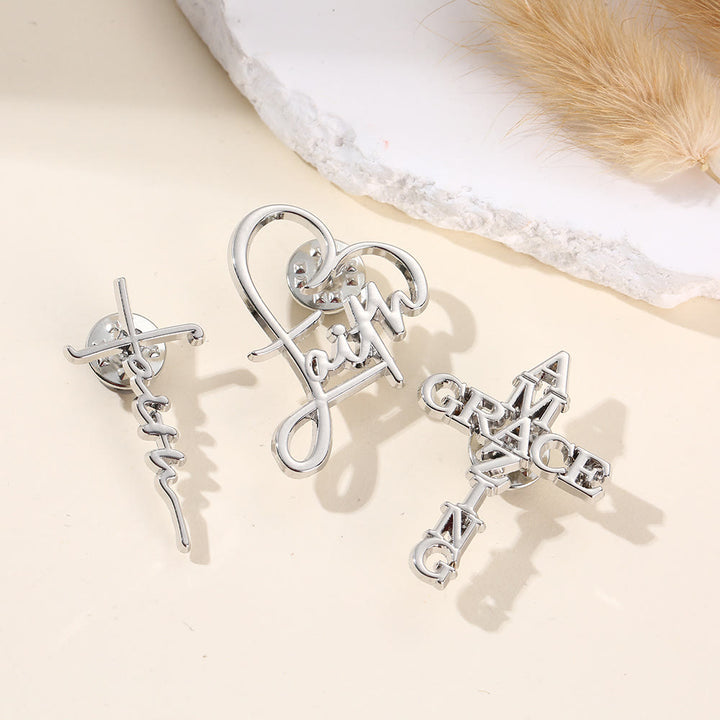FREE Today: Cross & Phrase Lapel Brooch: Divine Faith Token for Clothing - image 1