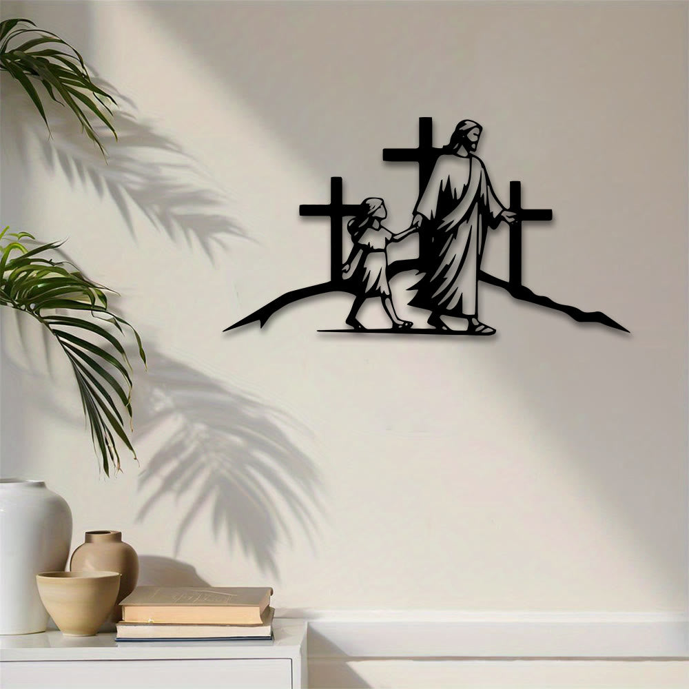 Christianartworkshop Cross & Guidance Metal Wall Decor: Divine Companionship Token - image 2