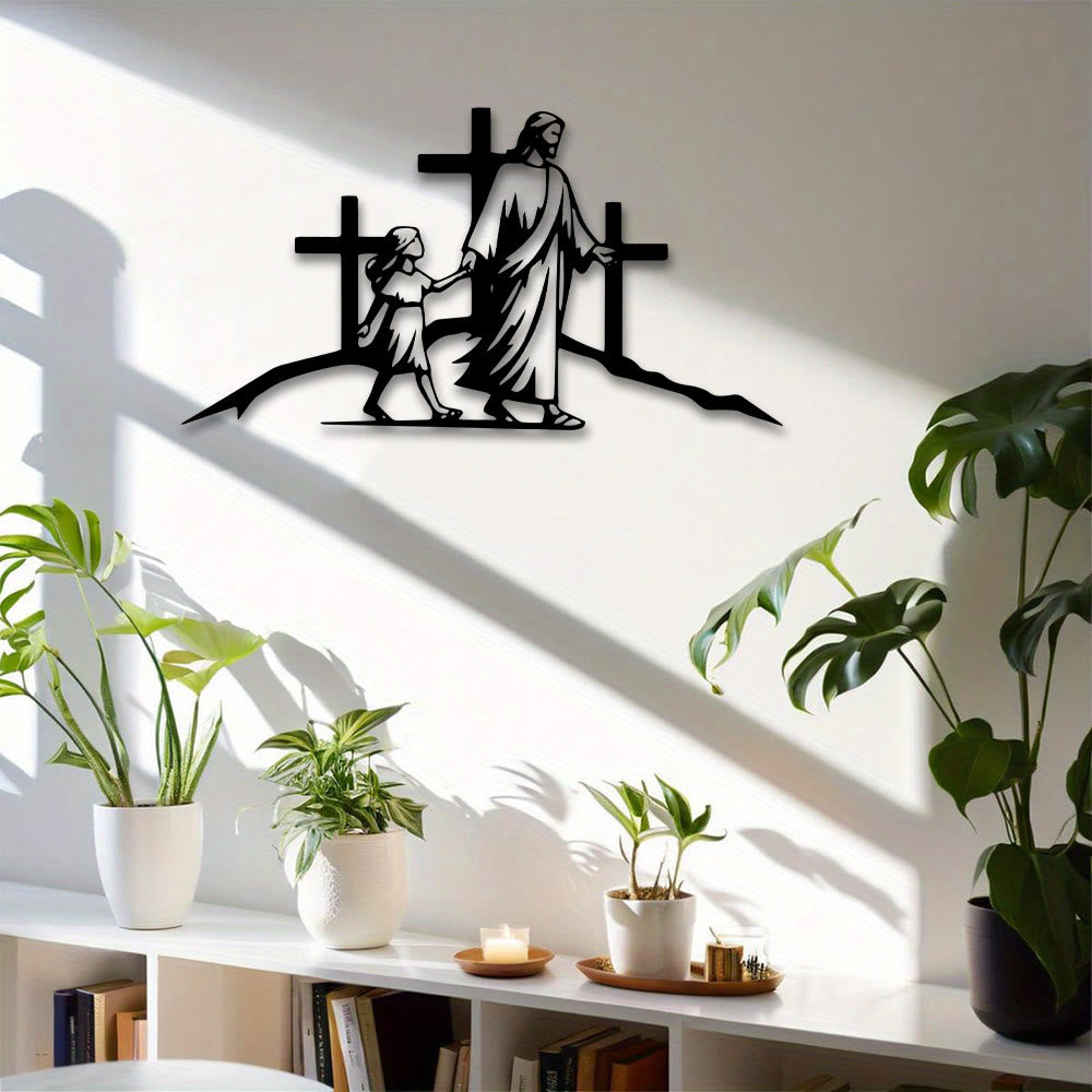 Christianartworkshop Cross & Guidance Metal Wall Decor: Divine Companionship Token - image 3