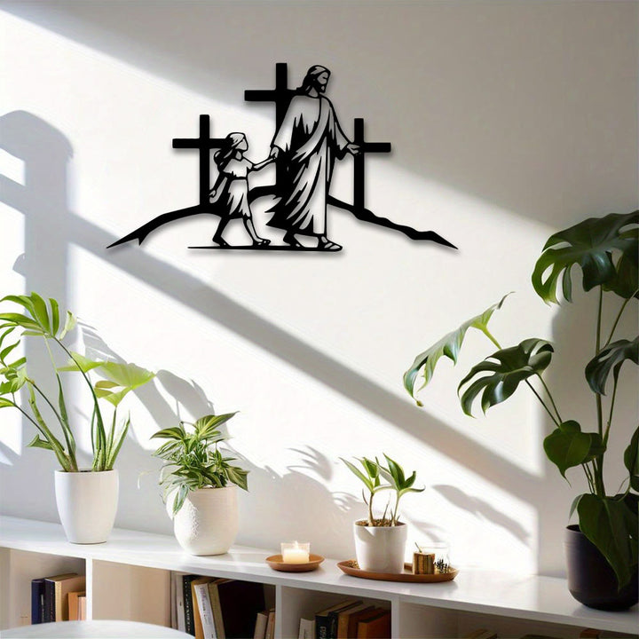 Christianartworkshop Cross & Guidance Metal Wall Decor: Divine Companionship Token - image 3