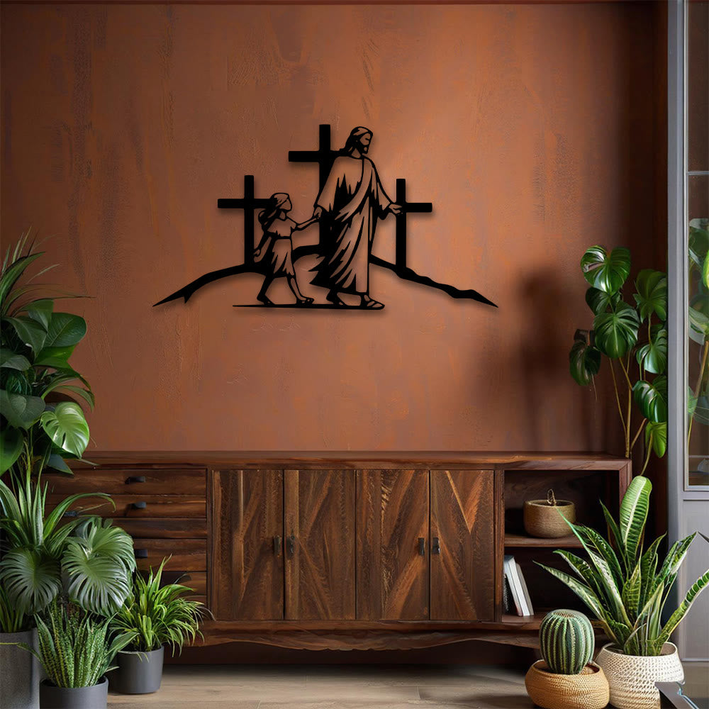 Christianartworkshop Cross & Guidance Metal Wall Decor: Divine Companionship Token - image 4