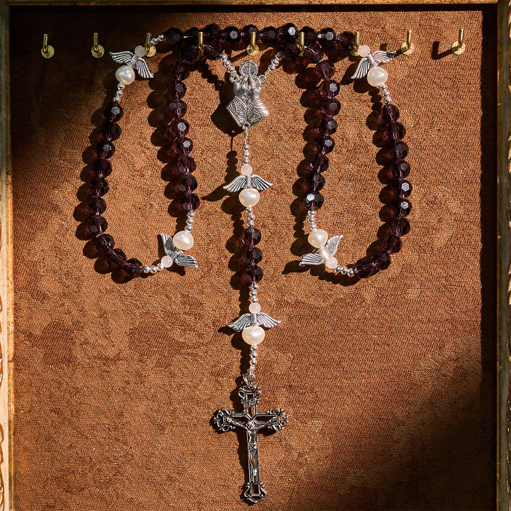 Christianartworkshop Angel-Wreathed Purple Rosary: Let Angels Weave Grace Into Your Prayers - image 3