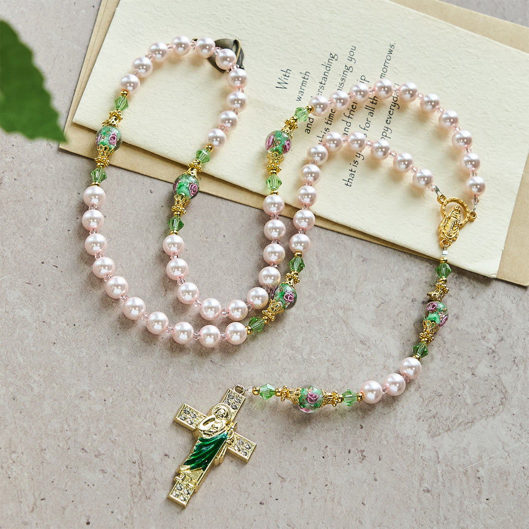 FREE Today: Heavenly Pink Beads St. Benedict Devotion Rosary with Floral Beads of Sacred Grace - image 1
