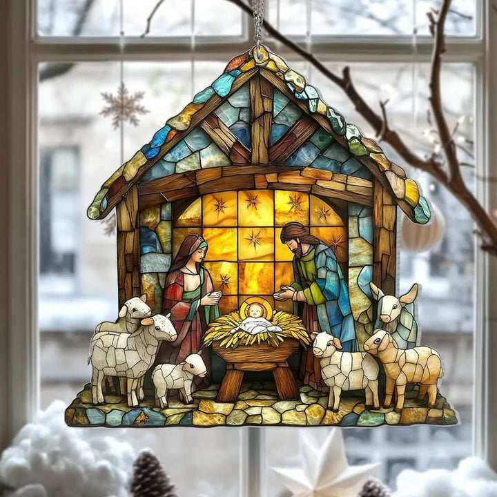 Christianartworkshop Guiding Light Nativity Scene Ornament: Portable Reminder of Holiday Grace - image 1