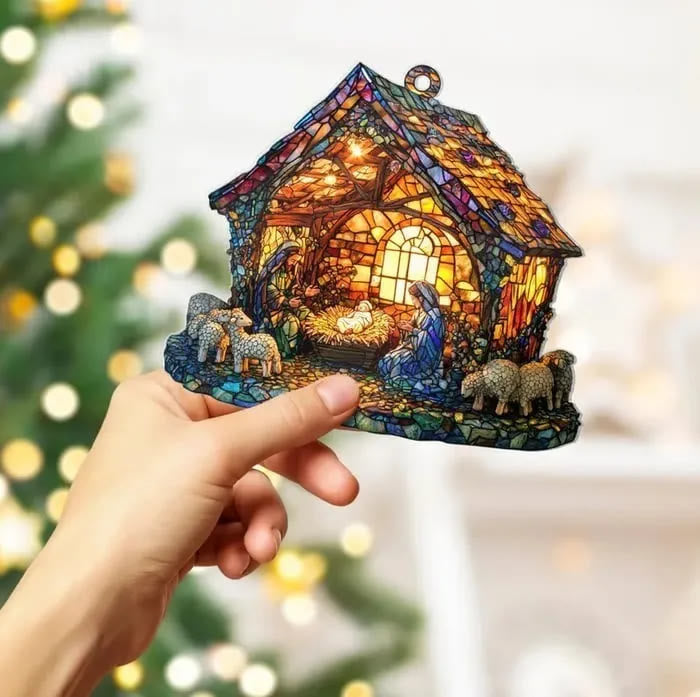 Christianartworkshop Guiding Light Nativity Scene Ornament: Portable Reminder of Holiday Grace - image 3