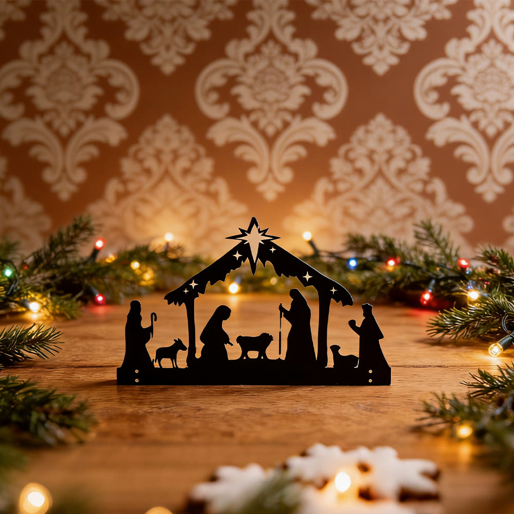 Christianartworkshop Iron Nativity Silhouette: Small Daily Faith Token for Shelves - image 4