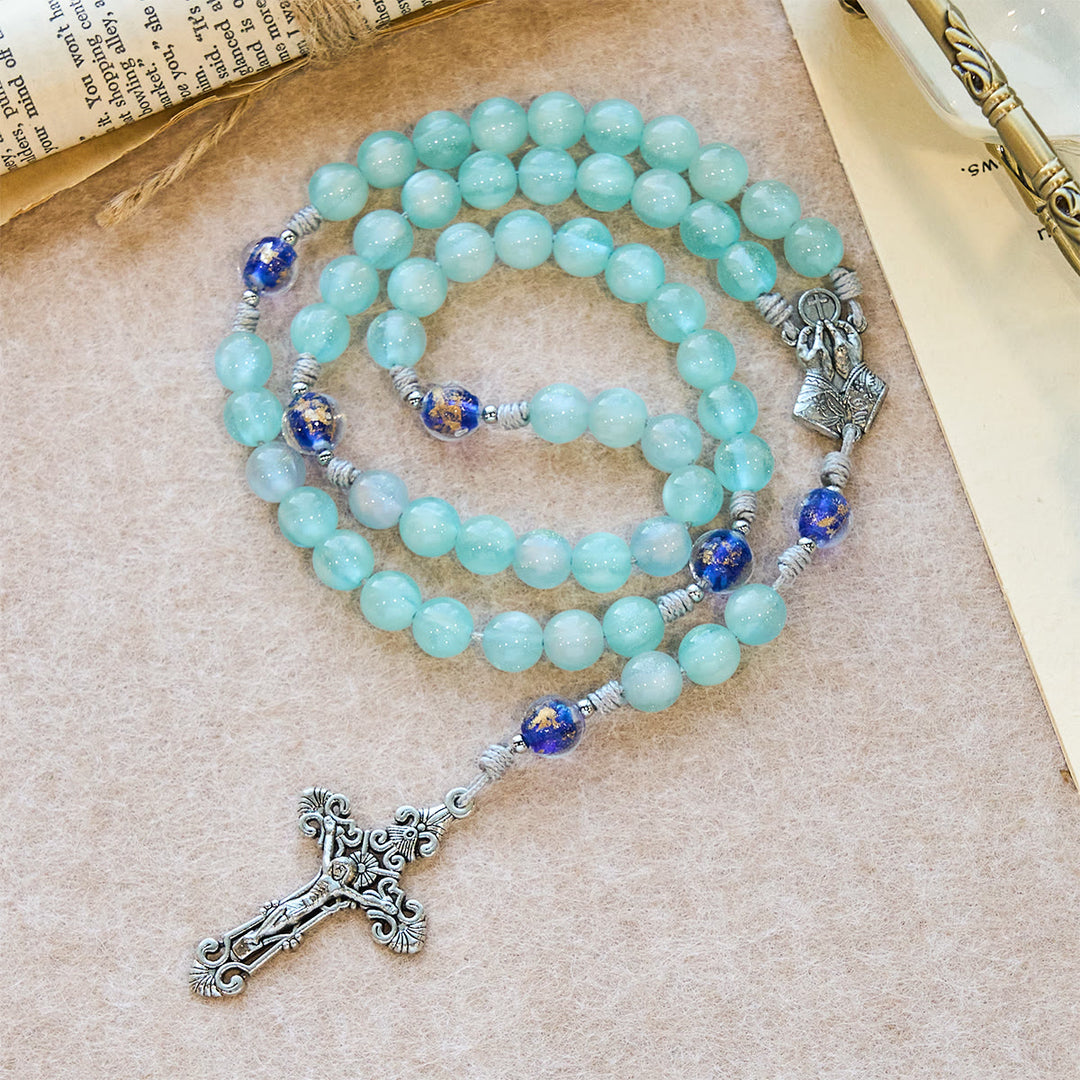 FREE Today: Aqua Starlight UV-Color Shift Cyan Rosary: Christ Cross & Light-Responsive Devotion - image 6