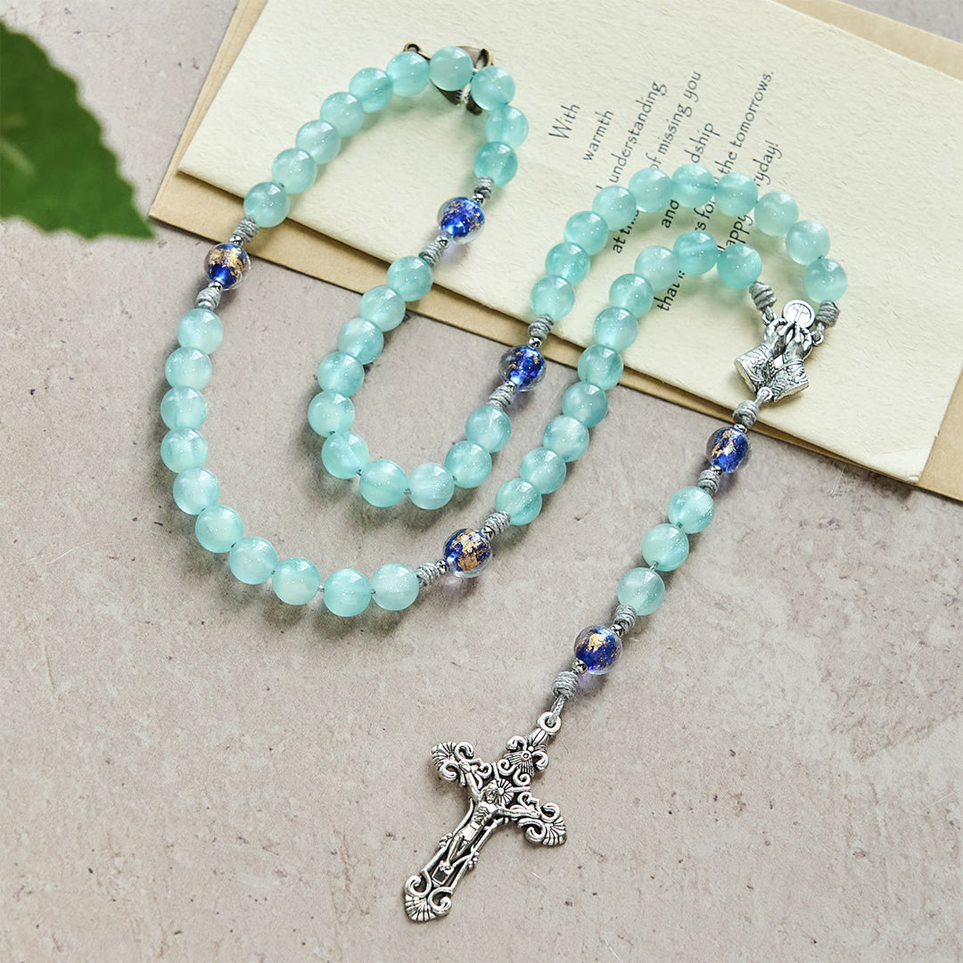 FREE Today: Aqua Starlight UV-Color Shift Cyan Rosary: Christ Cross & Light-Responsive Devotion - image 9