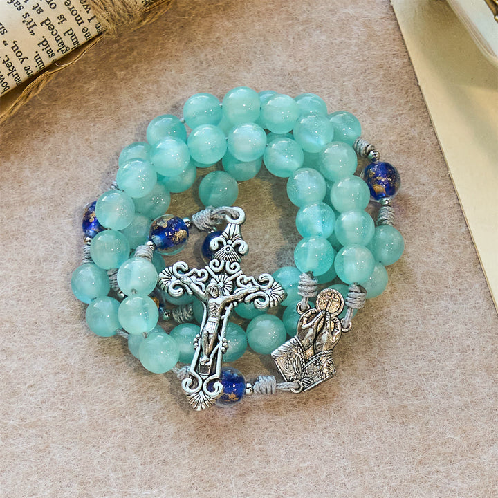 FREE Today: Aqua Starlight UV-Color Shift Cyan Rosary: Christ Cross & Light-Responsive Devotion - image 10