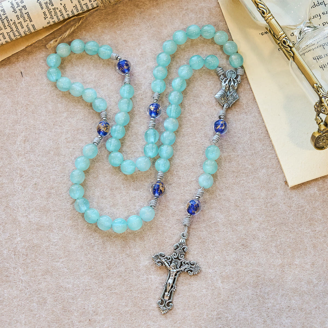 FREE Today: Aqua Starlight UV-Color Shift Cyan Rosary: Christ Cross & Light-Responsive Devotion - image 5