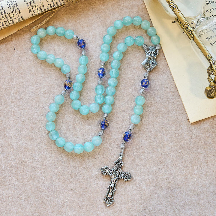 FREE Today: Aqua Starlight UV-Color Shift Cyan Rosary: Christ Cross & Light-Responsive Devotion - image 5