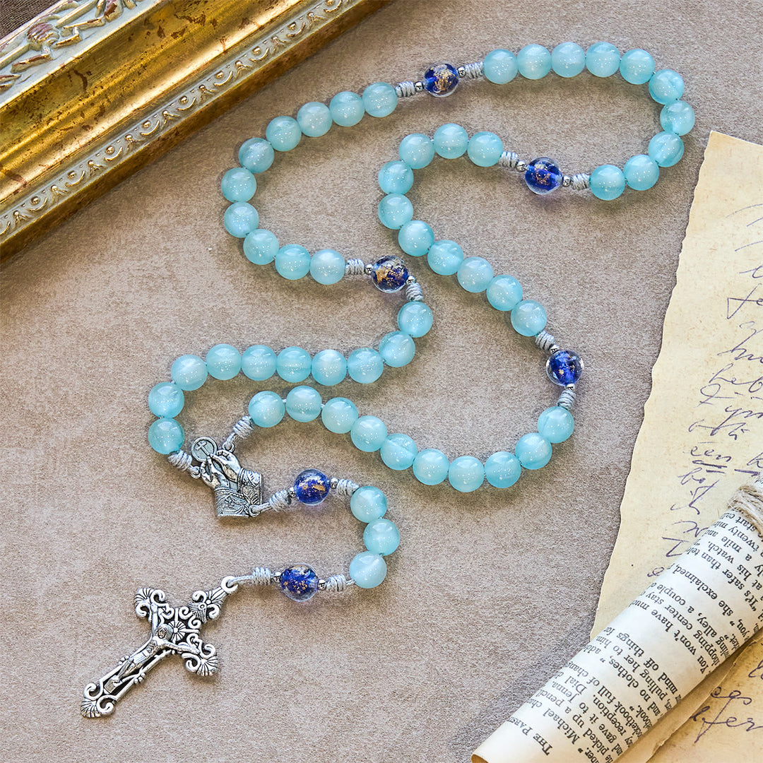 FREE Today: Aqua Starlight UV-Color Shift Cyan Rosary: Christ Cross & Light-Responsive Devotion - image 7
