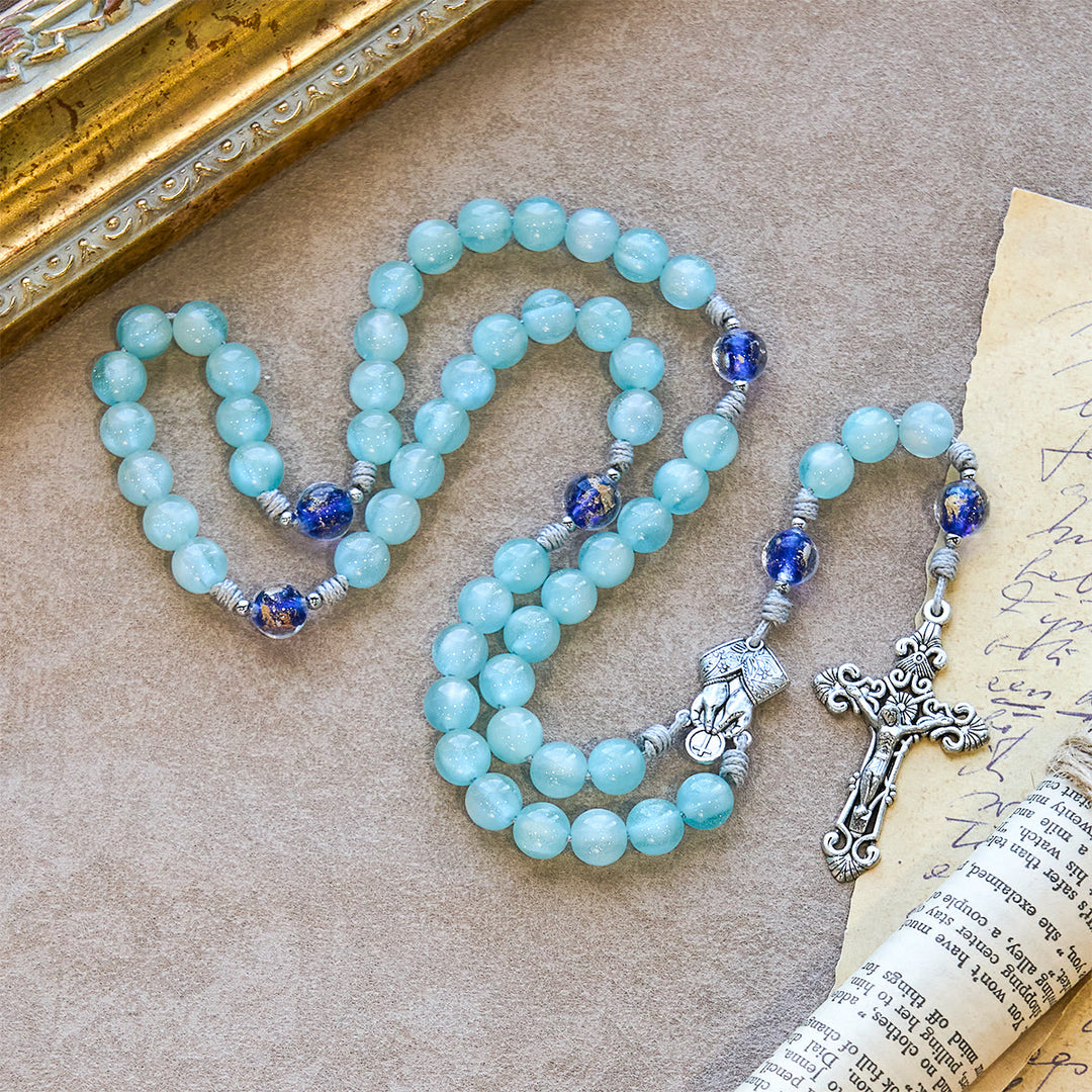 FREE Today: Aqua Starlight UV-Color Shift Cyan Rosary: Christ Cross & Light-Responsive Devotion - image 8