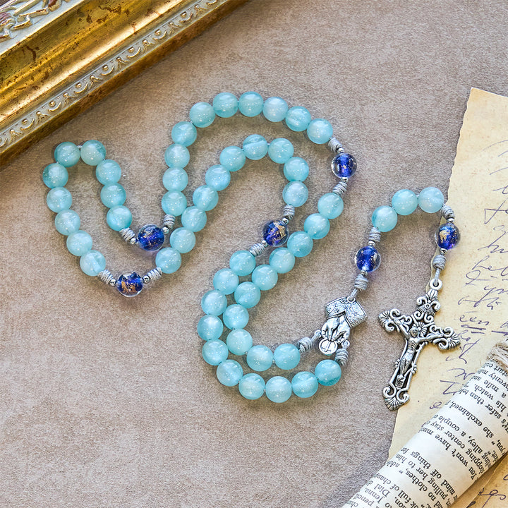 FREE Today: Aqua Starlight UV-Color Shift Cyan Rosary: Christ Cross & Light-Responsive Devotion - image 8