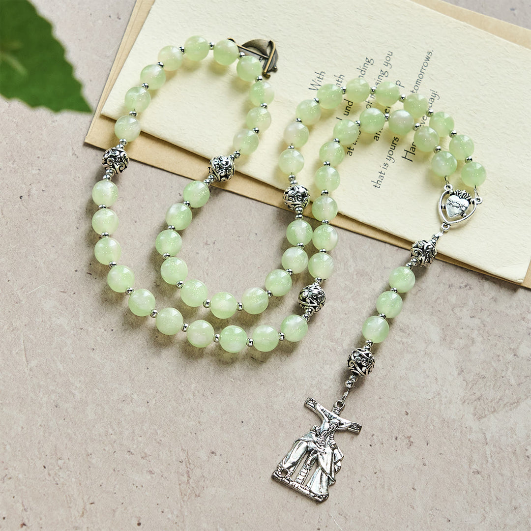 Christianartworkshop Green-to-Red UV Changing Rosary: Starlight Beads & Devotional Christ Cross - image 8