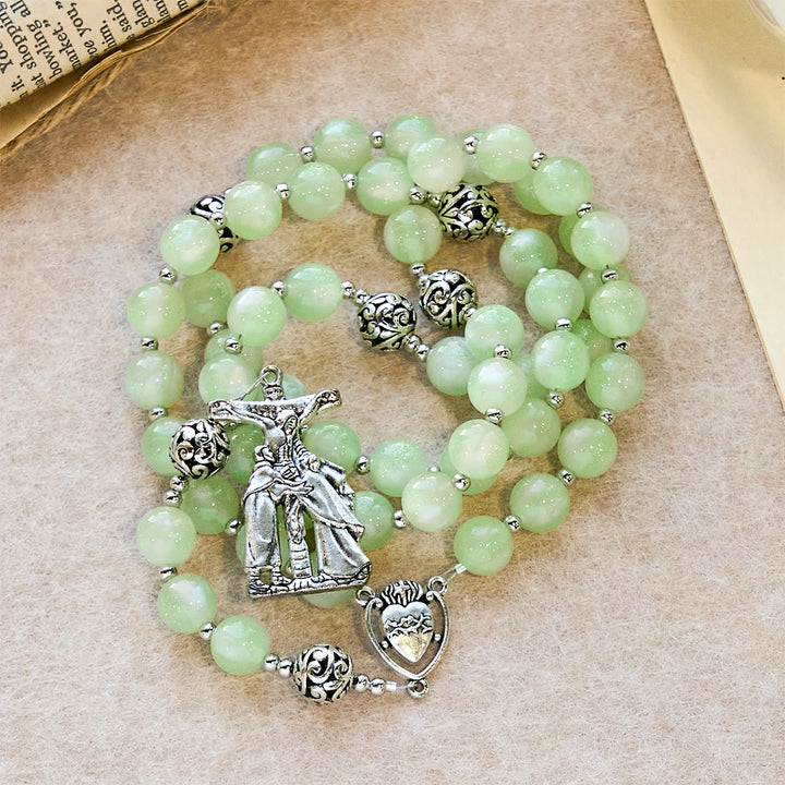 Christianartworkshop Green-to-Red UV Changing Rosary: Starlight Beads & Devotional Christ Cross - image 11
