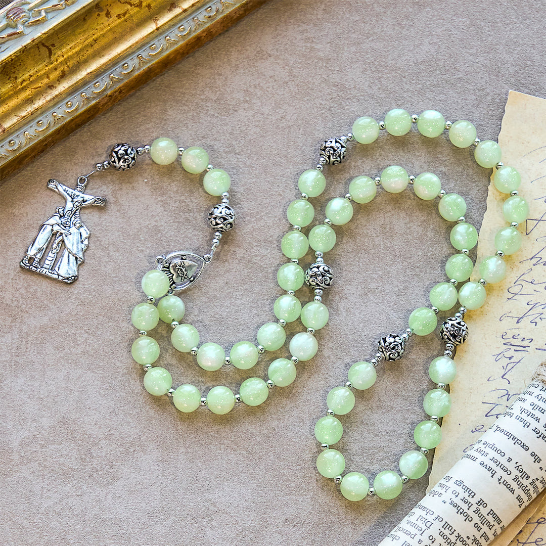 Christianartworkshop Green-to-Red UV Changing Rosary: Starlight Beads & Devotional Christ Cross - image 9