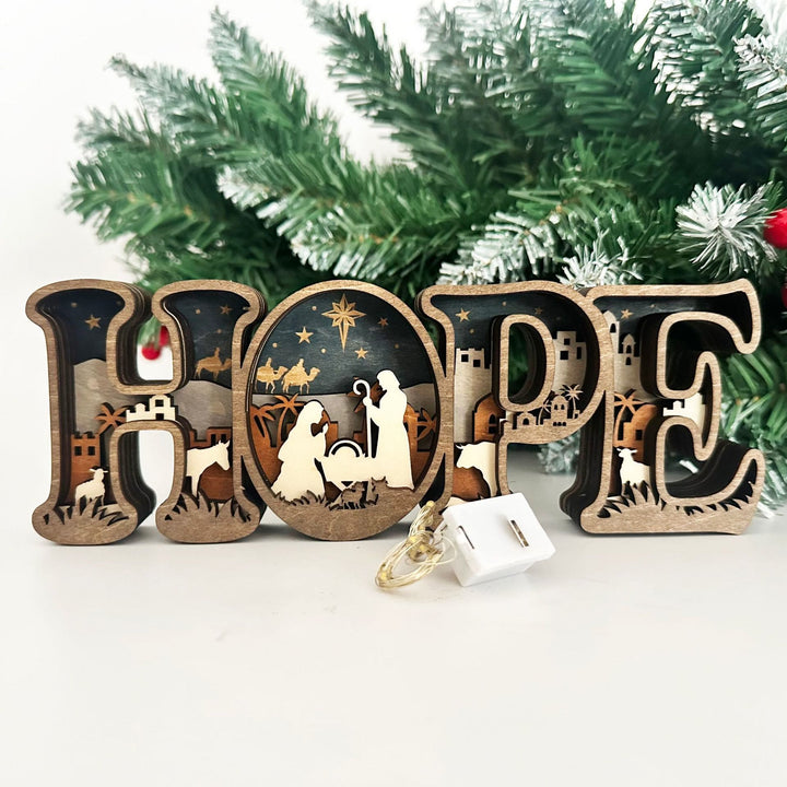 Christianartworkshop Glowing "HOPE" Nativity: Tactile Faith Reminder for Mantels - image 3