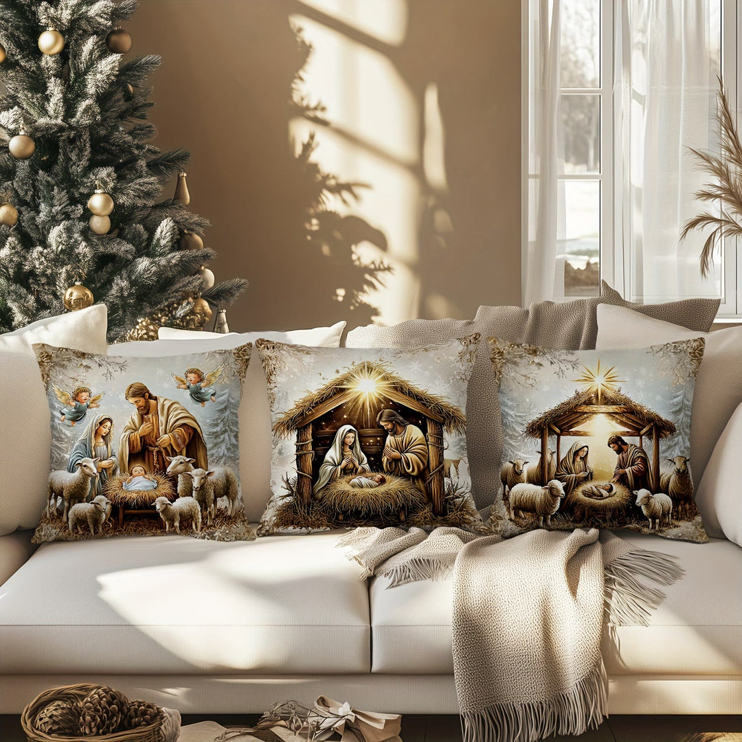 Christianartworkshop Nativity Themed Pillow of 4: Quiet Companion for Living Areas - image 4