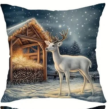 Christianartworkshop Soft Snowy Nativity Pillow: Portable Reminder of Gentle Grace - B - 19.7''*19.7''/50*50cm - image 7